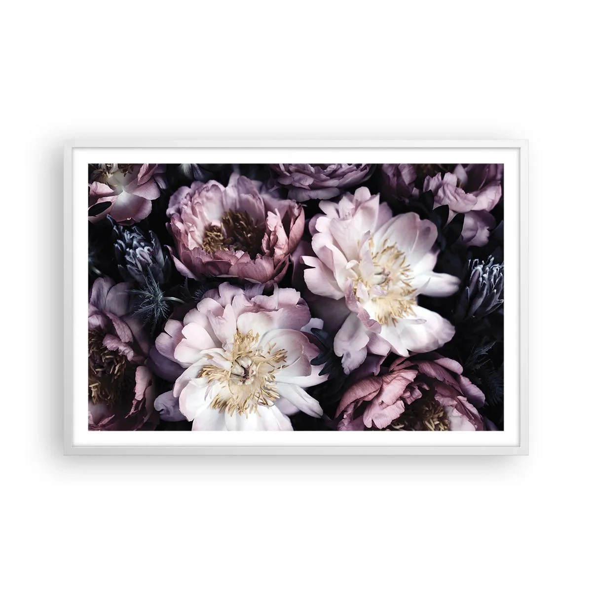 Affiche dans un cadre blanc - Poster - Bouquet à l'ancienne - 91x61 cm