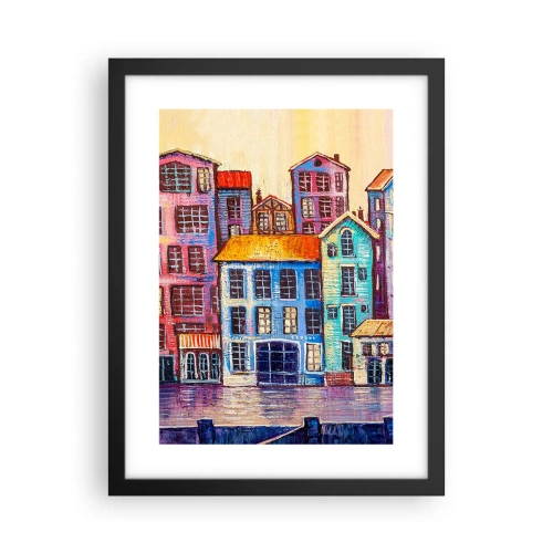 Affiche dans un cadre noir - Poster - Une ville comme dans un conte de fées - 30x40 cm