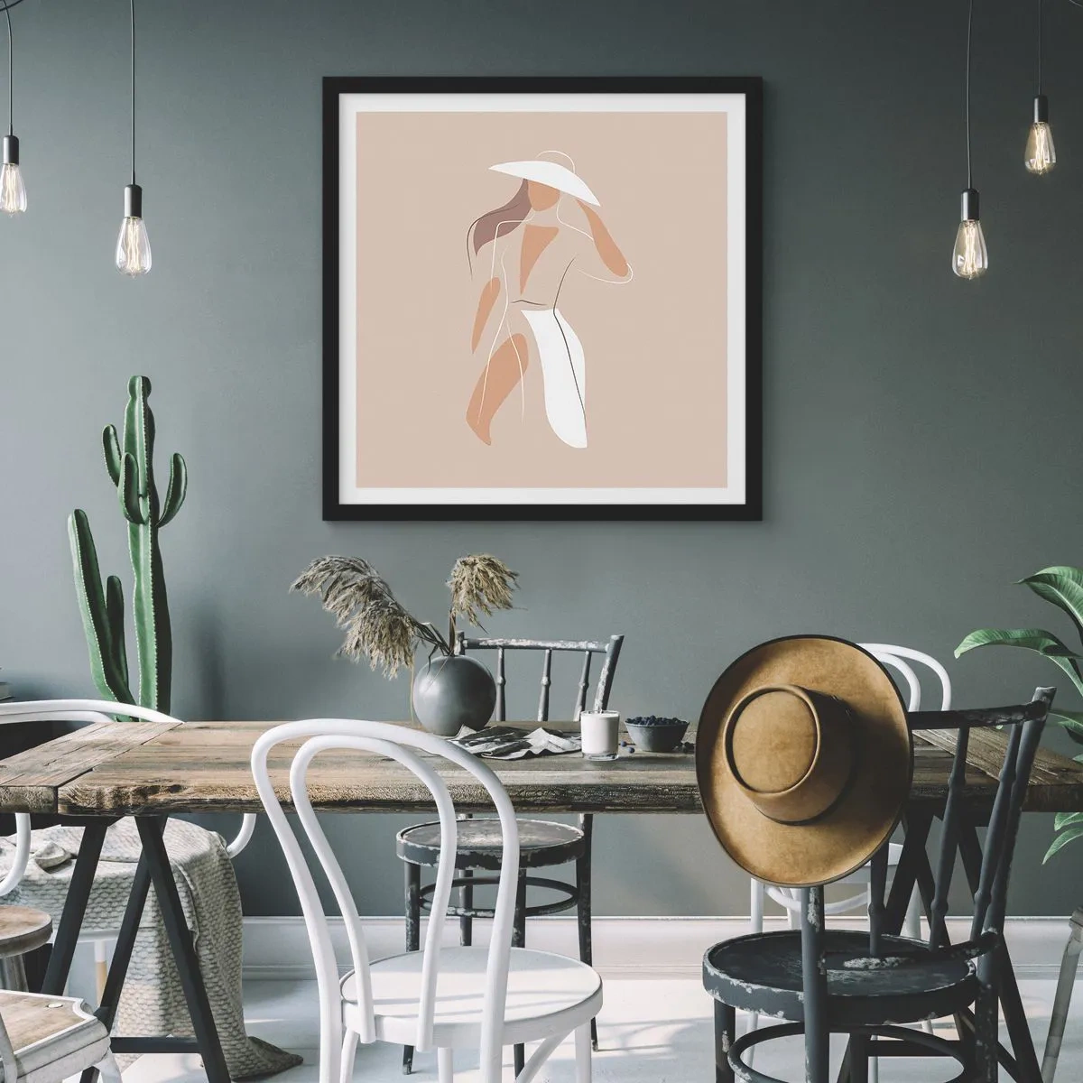 Affiche dans un cadre noir - Poster - Lea mode est un jeu - 60x60 cm