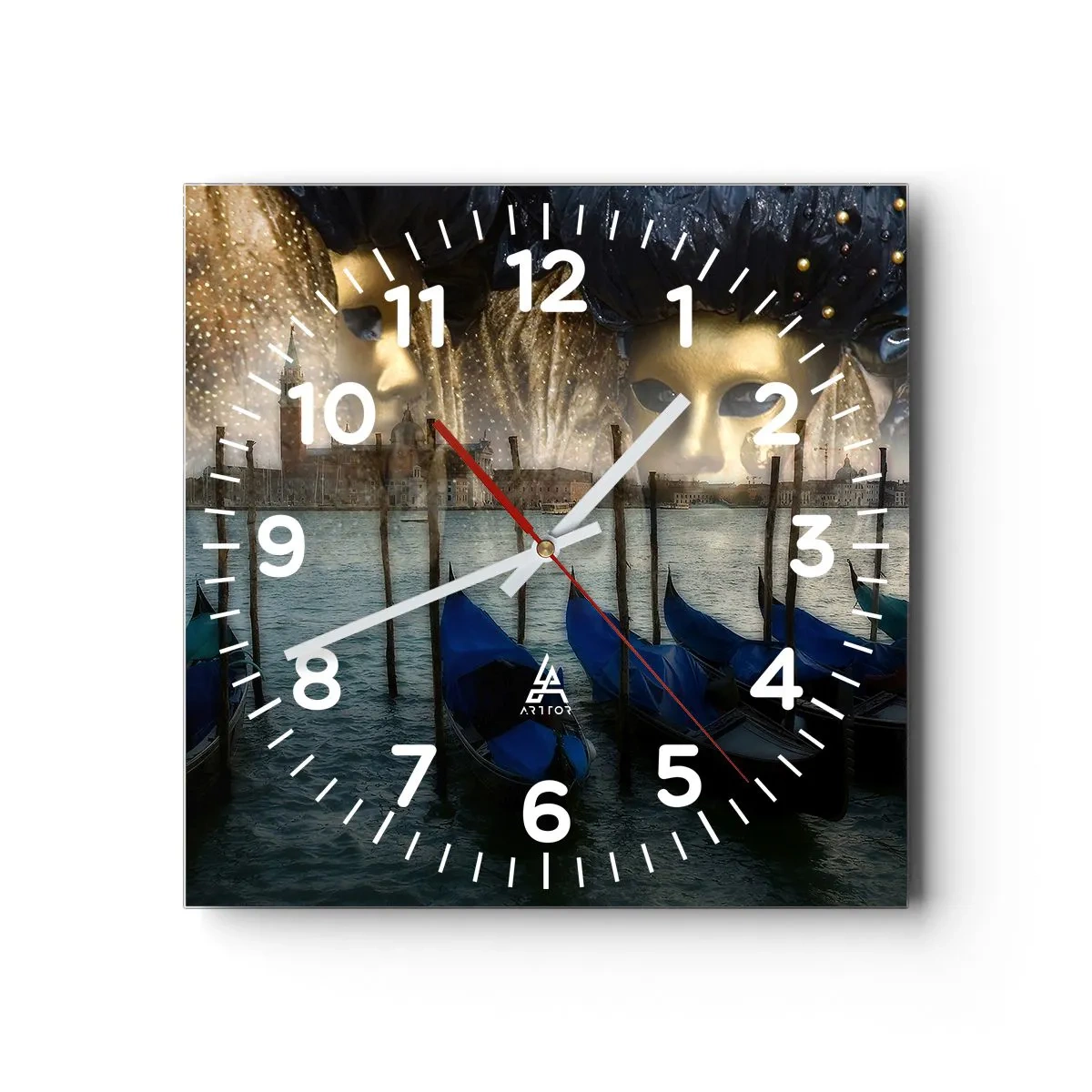 Horloge murale - Pendule murale - Il est temps de commencer le carnaval - 40x40 cm