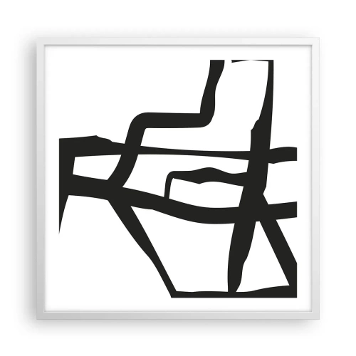 Affiche dans un cadre blanc - Poster - Conception noir et blanc - 60x60 cm