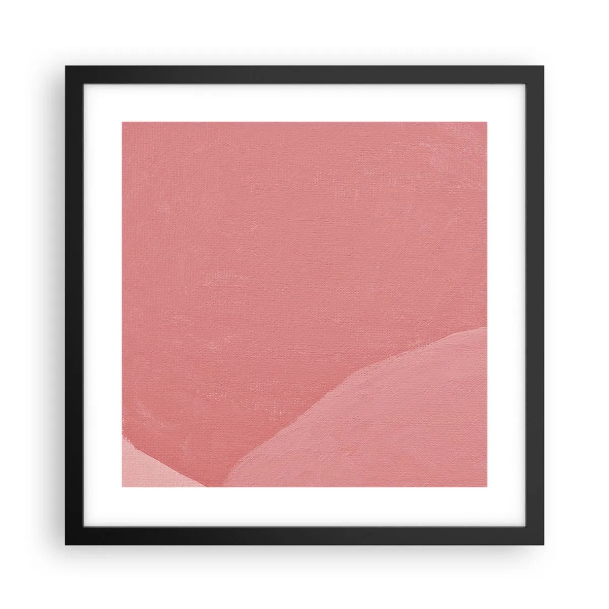 Affiche dans un cadre noir - Poster - Composition organique en rose - 40x40 cm