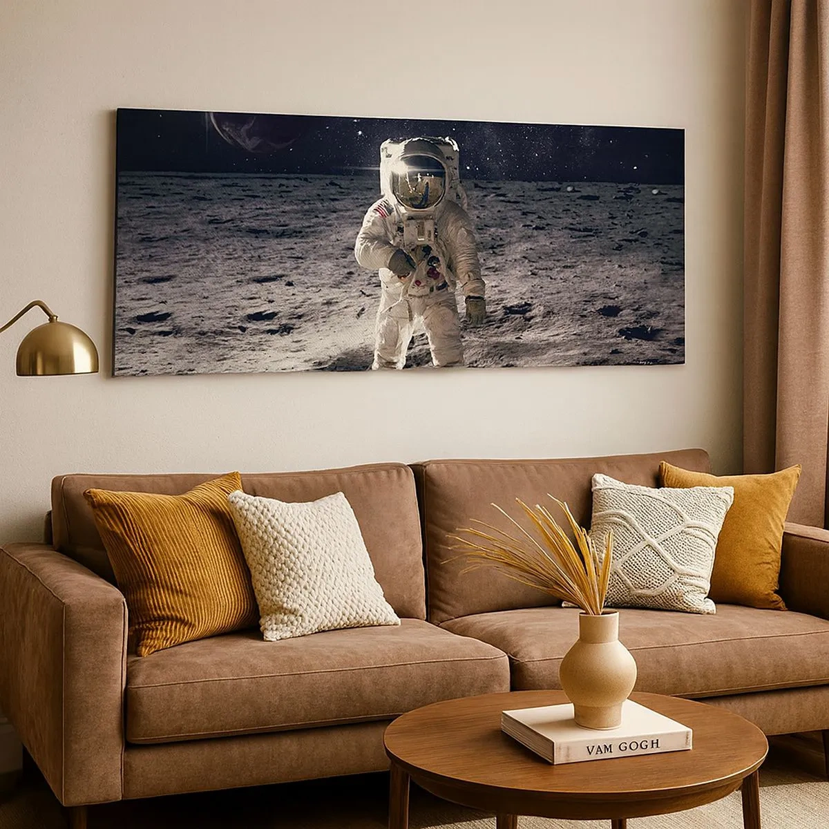 Impression sur toile - Image sur toile - Salutations de la lune - 100x40 cm