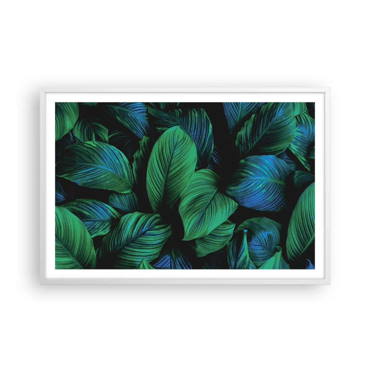 Affiche dans un cadre blanc - Poster - Dans la foule verte - 91x61 cm