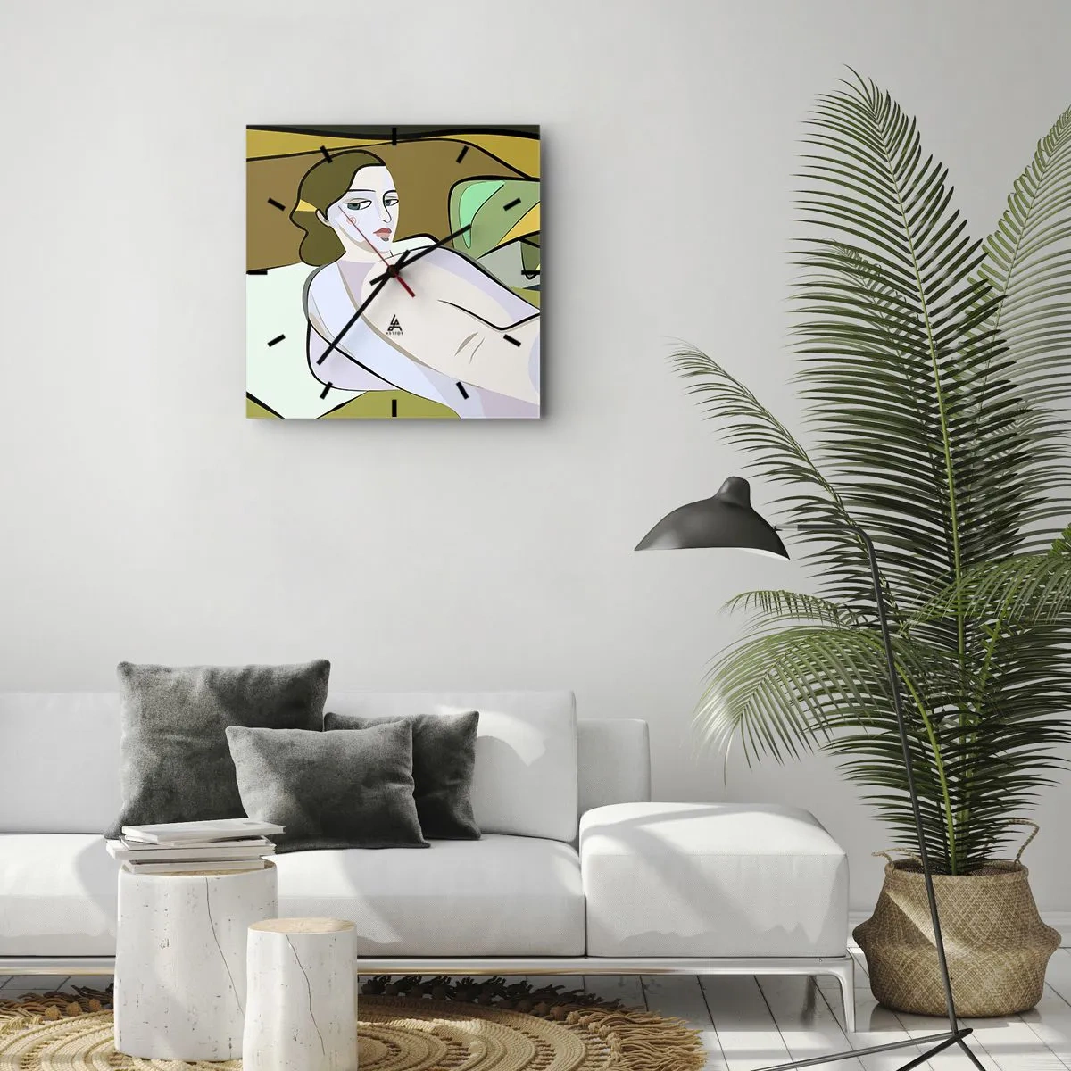 Horloge murale - Pendule murale - Portrait intime - 40x40 cm