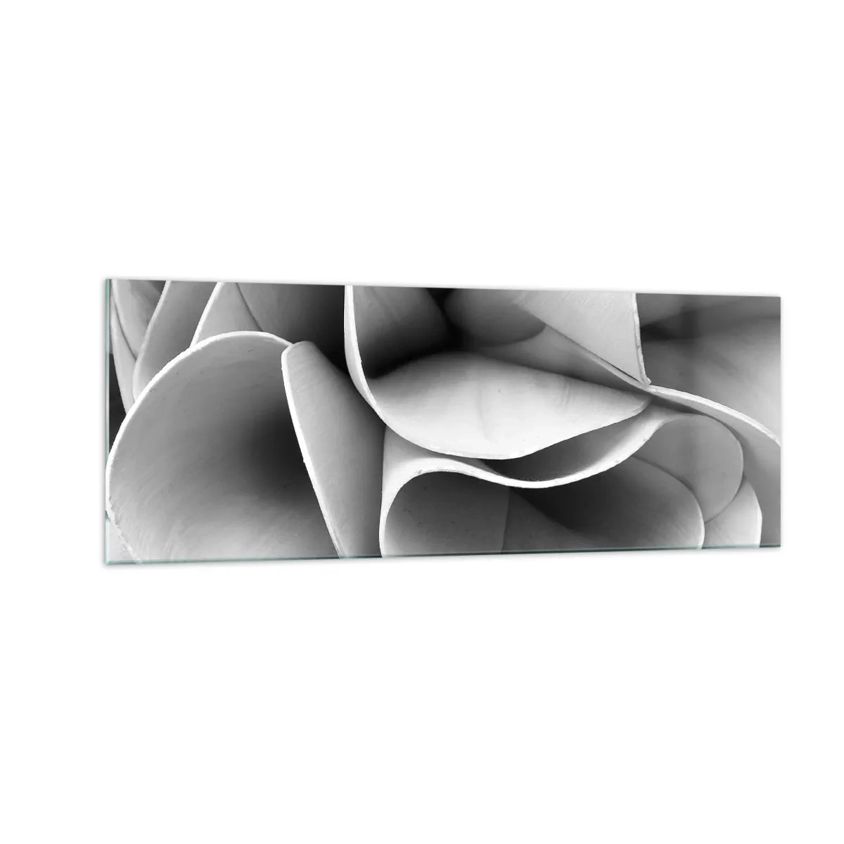 Impression sur verre - Image sur verre - Détails en noir et blanc de formes abstraites - 140x50cm - Il s'en passe dans l'espace - Décoration murale moderne pour le salon et la chambre ARTTOR