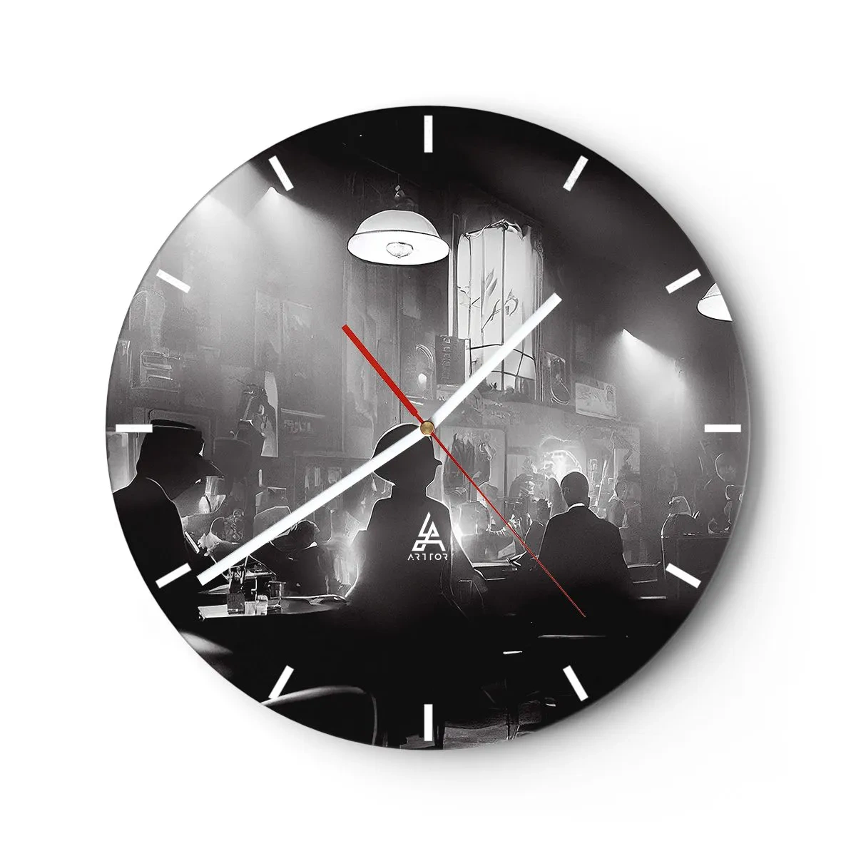 Horloge murale - Pendule murale - Dans une ambiance jazz - 40x40 cm
