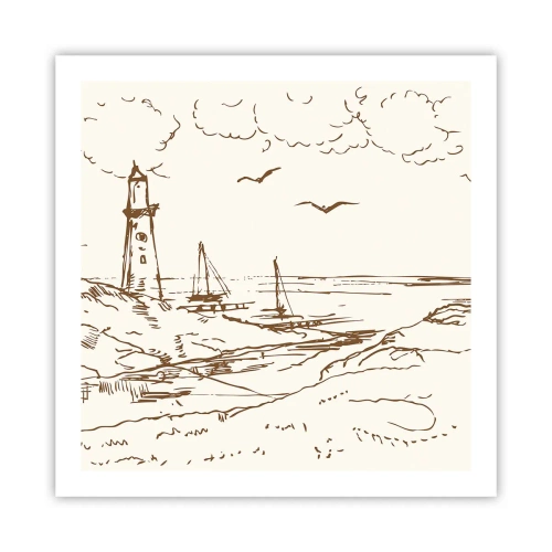 Affiche - Poster - Esquisse de souvenirs d'été - 60x60 cm