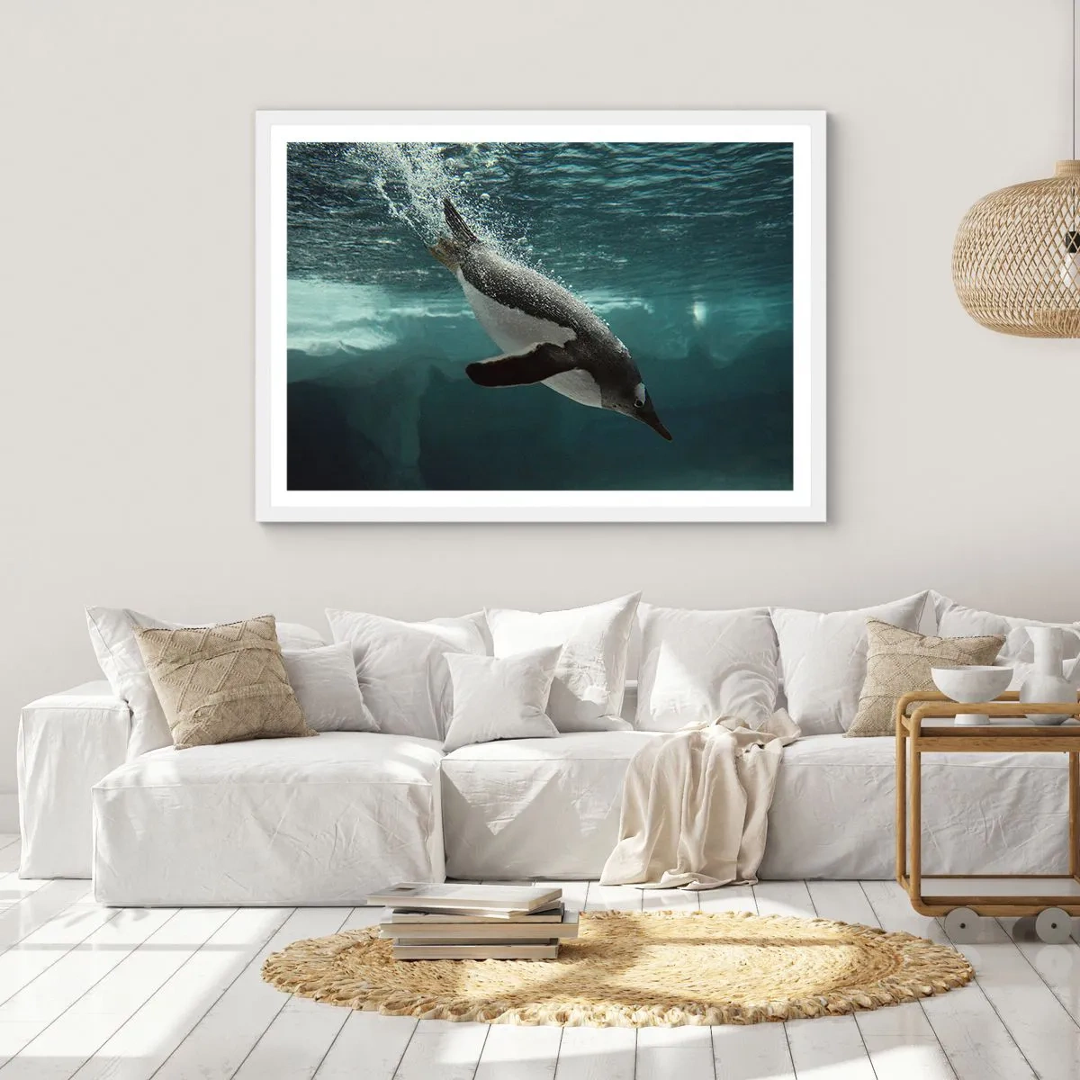 Affiche dans un cadre blanc - Poster - Bienvenue dans mon monde - 70x50 cm