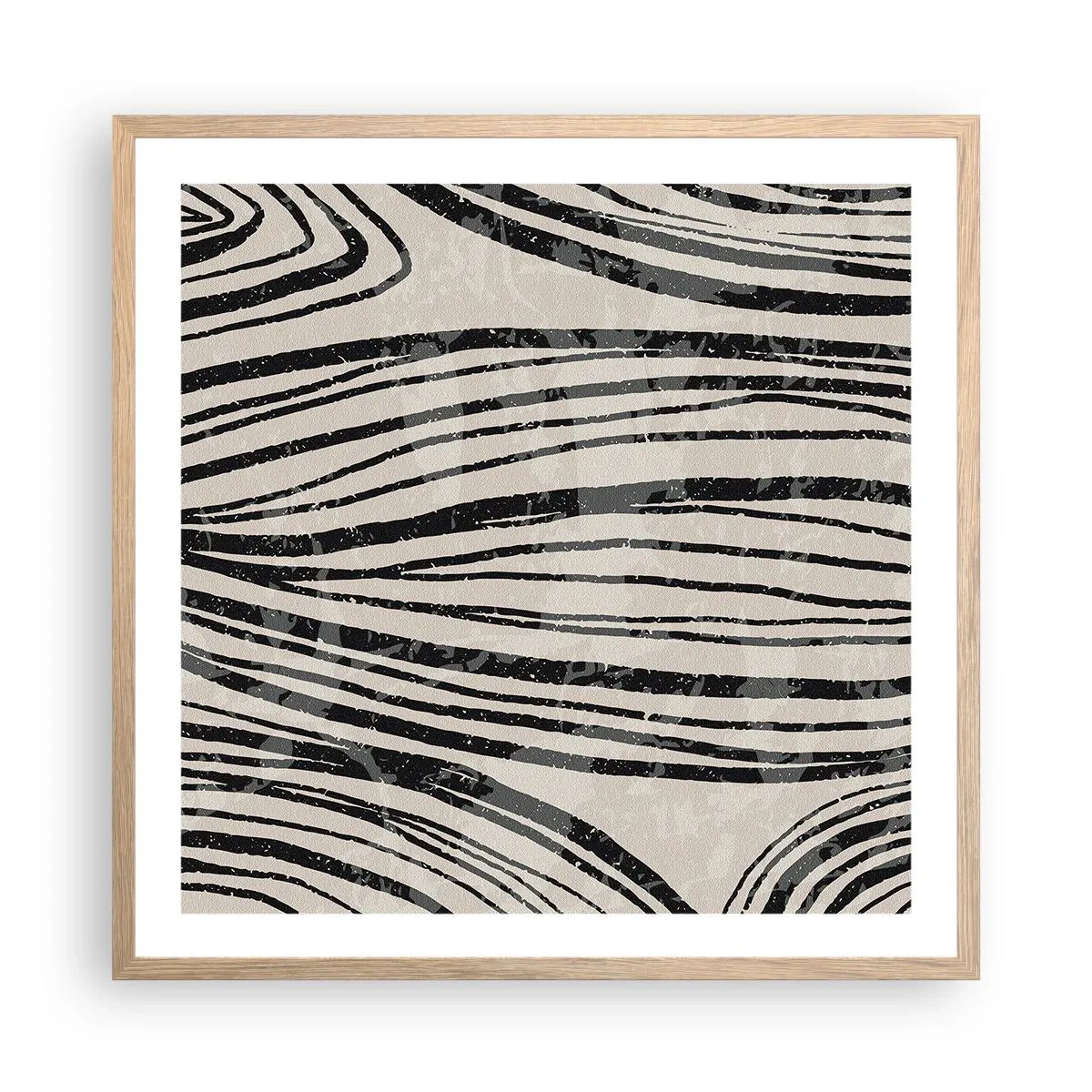 Affiche dans un chêne clair - Poster - Ligne de marécage - 60x60 cm