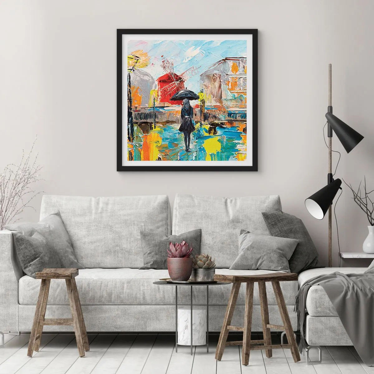 Affiche dans un cadre noir - Poster - Légende parisienne - 30x30 cm