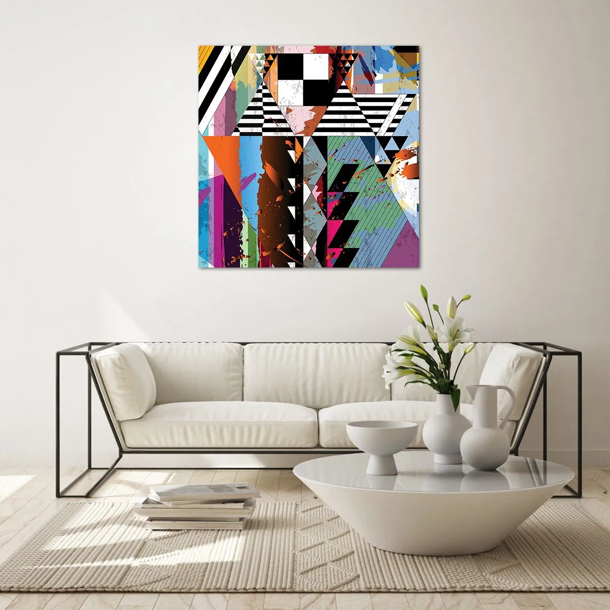 Impression sur verre - Image sur verre - Géométrique et organique - 60x60 cm