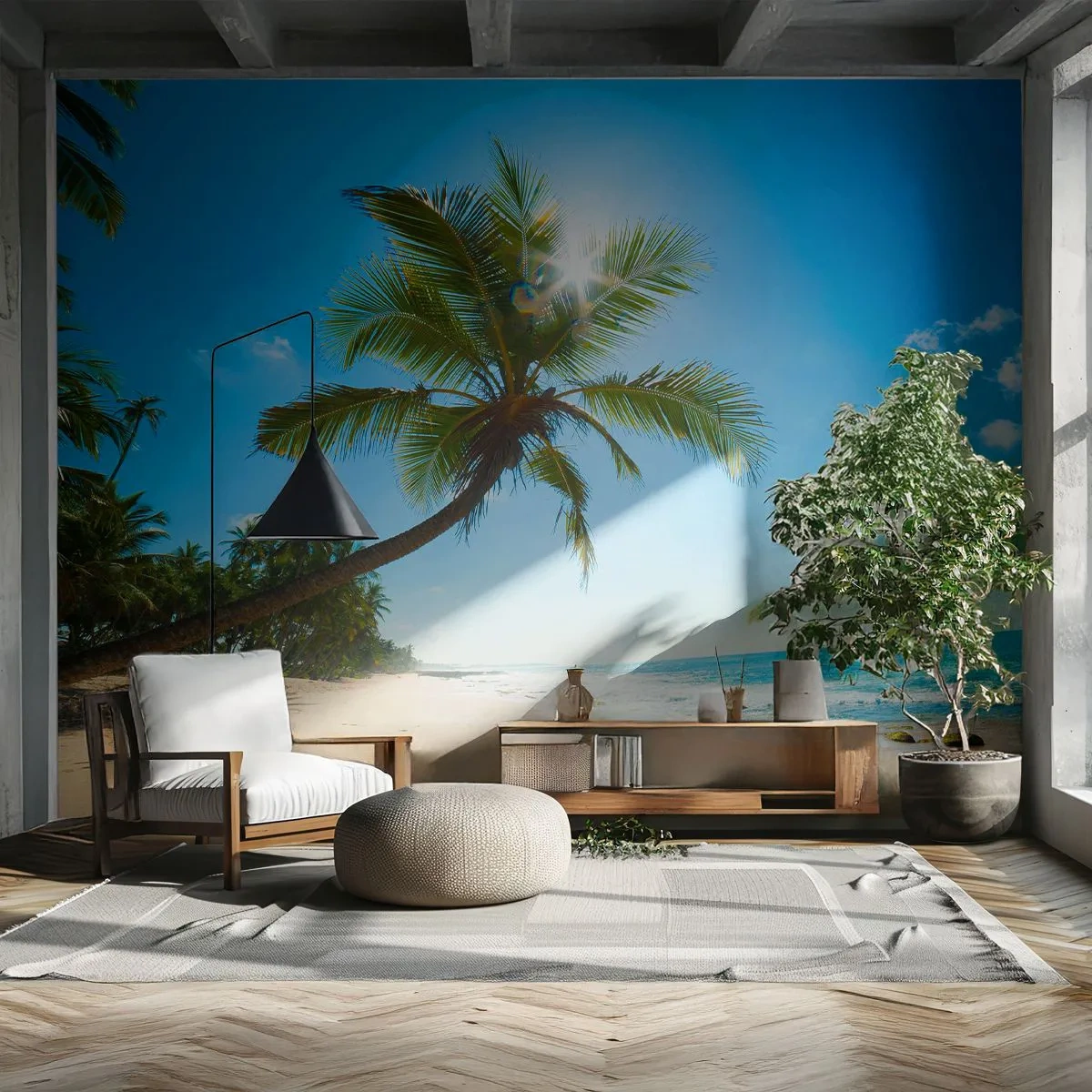 Papier Peint Photo Standard Eco - Ne rien montrer à personne - Paysage, Plage, Cocotier - 500x350 cm