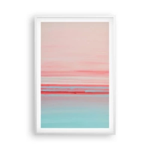 Affiche dans un cadre blanc - Poster - Abstraction à l'aube - 61x91 cm