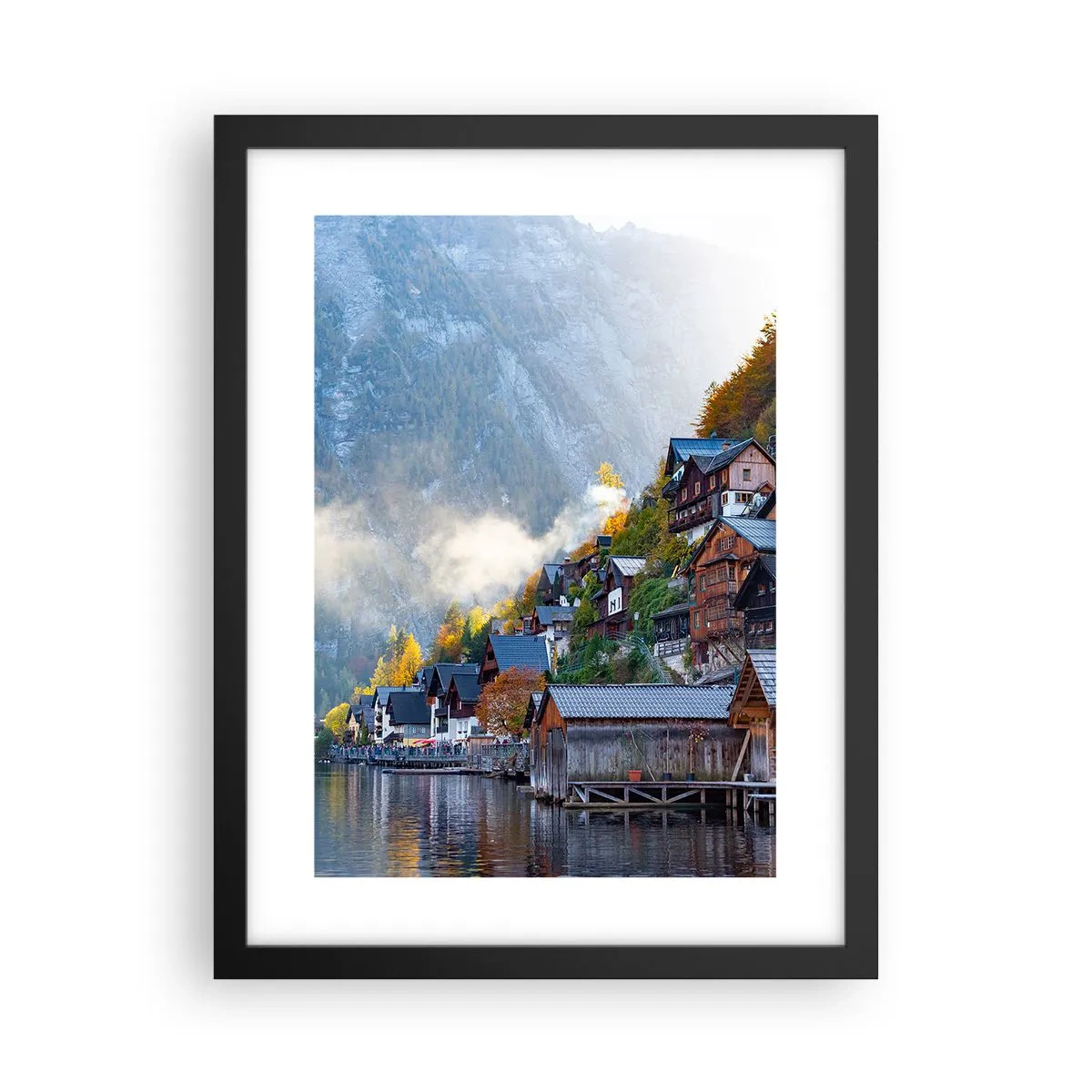 Affiche dans un cadre noir - Poster - Ambiance alpine - 30x40 cm