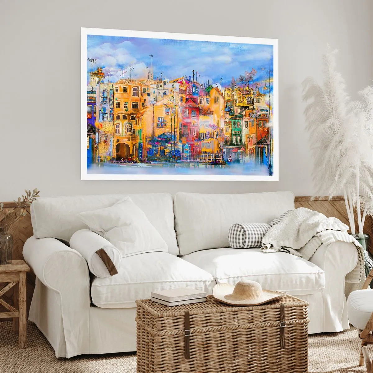 Affiche - Poster - Bâtiments urbains colorés dans un style artistique - 100x70cm - Nous sommes ensemble - Décoration murale moderne pour le salon et la chambre ARTTOR