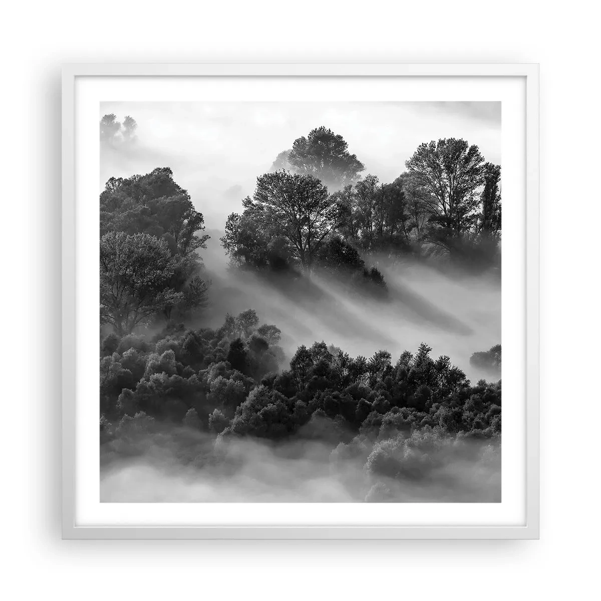 Affiche dans un cadre blanc - Poster - Sortir de son sommeil - 60x60 cm