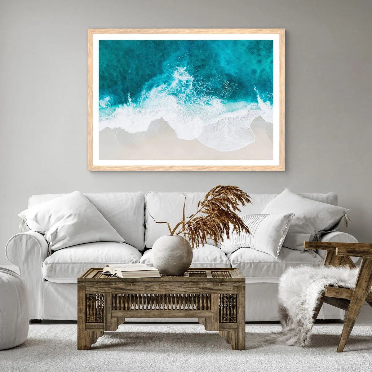 Affiche dans un chêne clair - Poster - Caresse naturelle - 50x40 cm