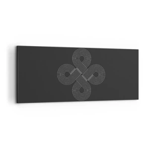 Impression sur toile - Image sur toile - Motif celtique dans un style minimaliste sur fond noir - 120x50cm - Dans l'âme celtique - Décoration murale moderne pour le salon et la chambre ARTTOR