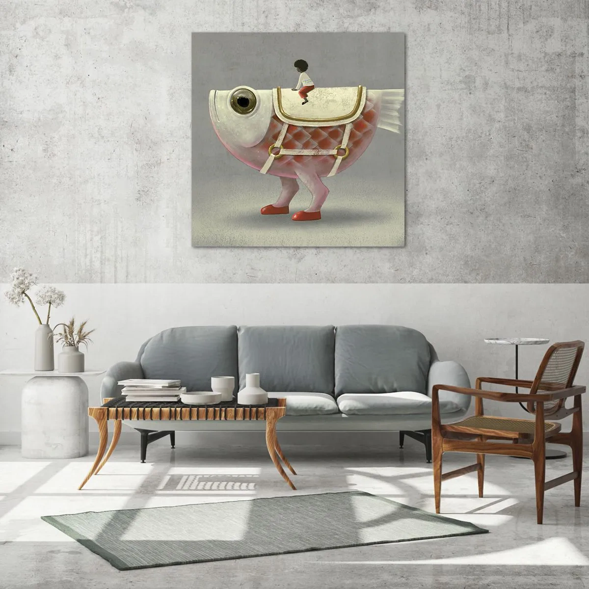 Impression sur verre - Image sur verre - Le cavalier poisson - 40x40 cm