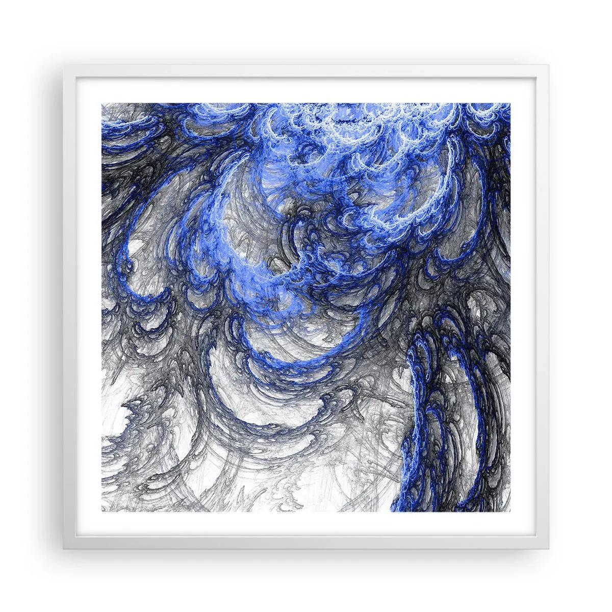 Affiche dans un cadre blanc - Poster - La naissance d'une vague - 60x60 cm