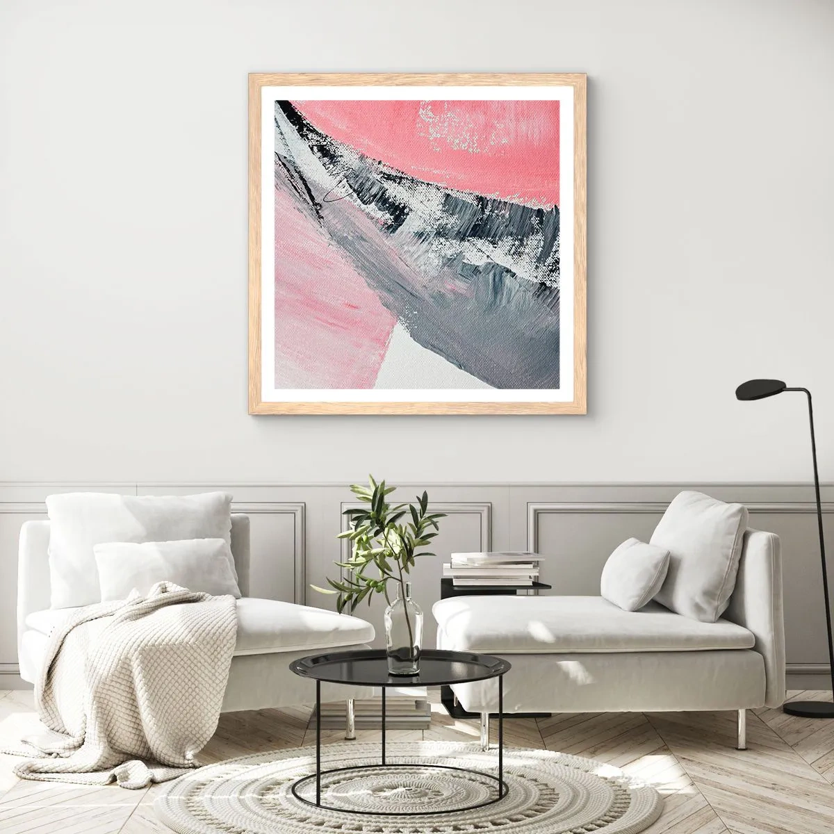 Affiche dans un chêne clair - Poster - Composition assortie - 60x60 cm