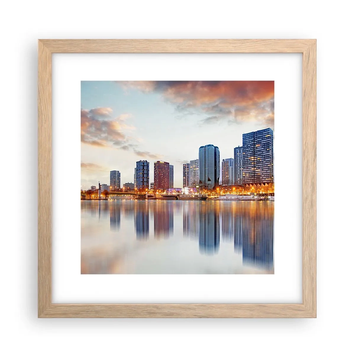 Affiche dans un chêne clair - Poster - La tranquillité monumentale de Paris - 30x30 cm