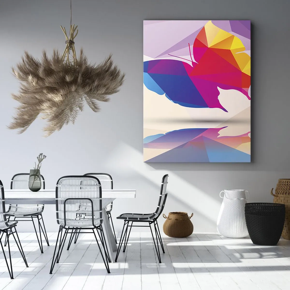 Impression sur toile - Image sur toile - Papillon arc-en-ciel - 45x80 cm