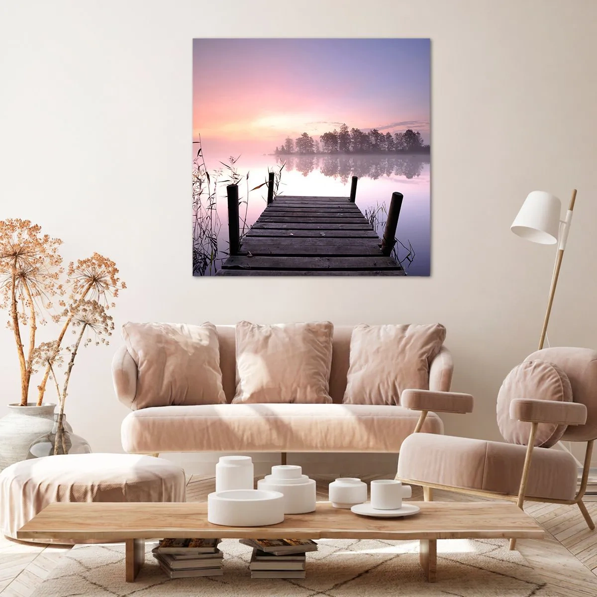 Impression sur toile - Image sur toile - De la brume lilas… - 60x60 cm