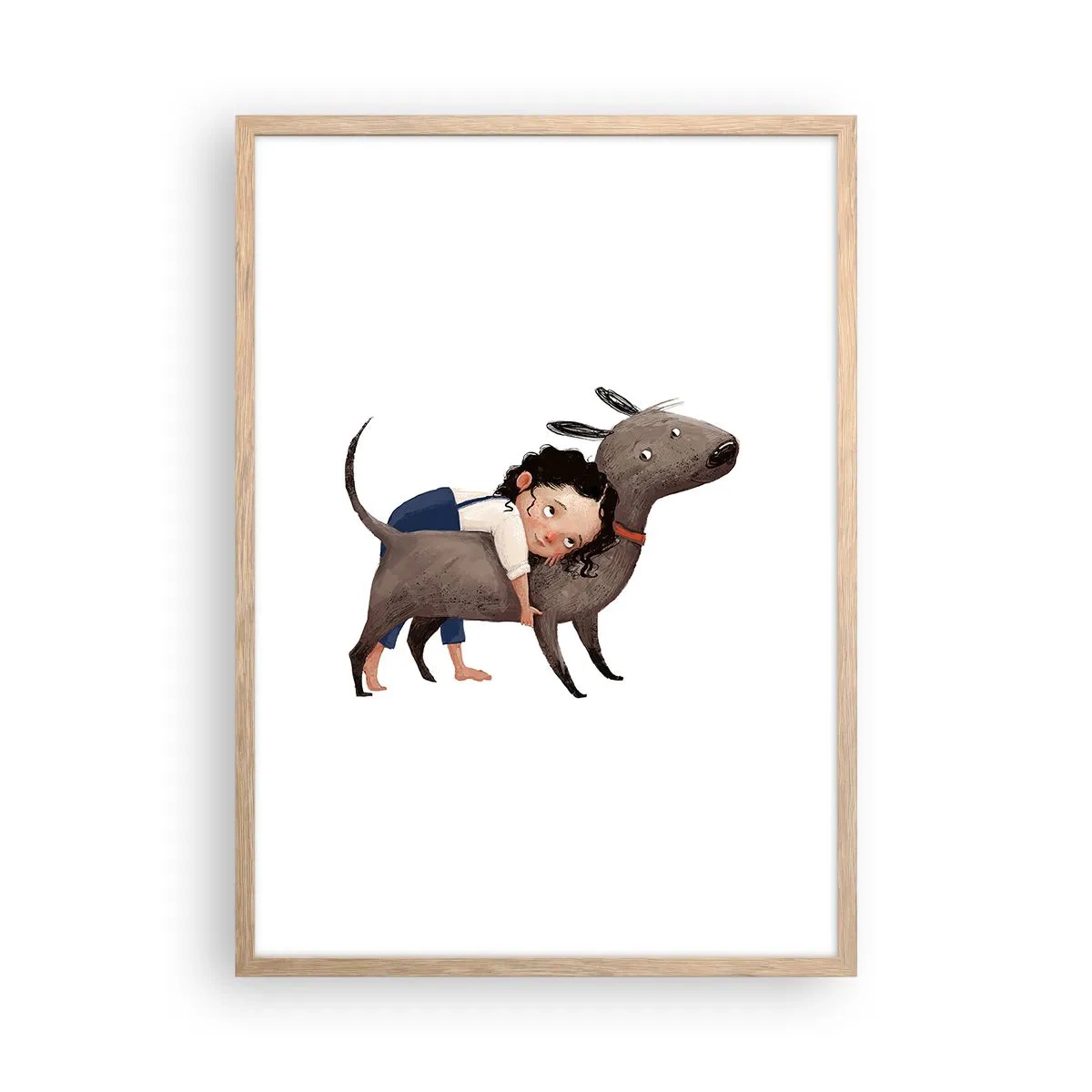 Affiche dans un chêne clair - Poster - Les meilleurs amis - 50x70 cm