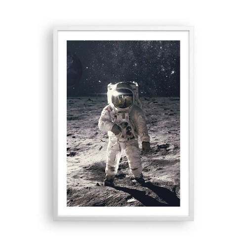 Affiche dans un cadre blanc - Poster - Salutations de la lune - 50x70 cm