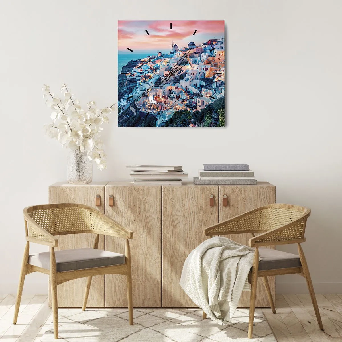 Horloge murale - Pendule murale - Vos grandes vacances en Grèce - 40x40 cm