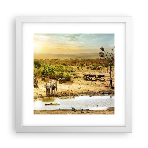 Affiche dans un cadre blanc - Poster - "Et d'Eden coulait une rivière..." - 30x30 cm