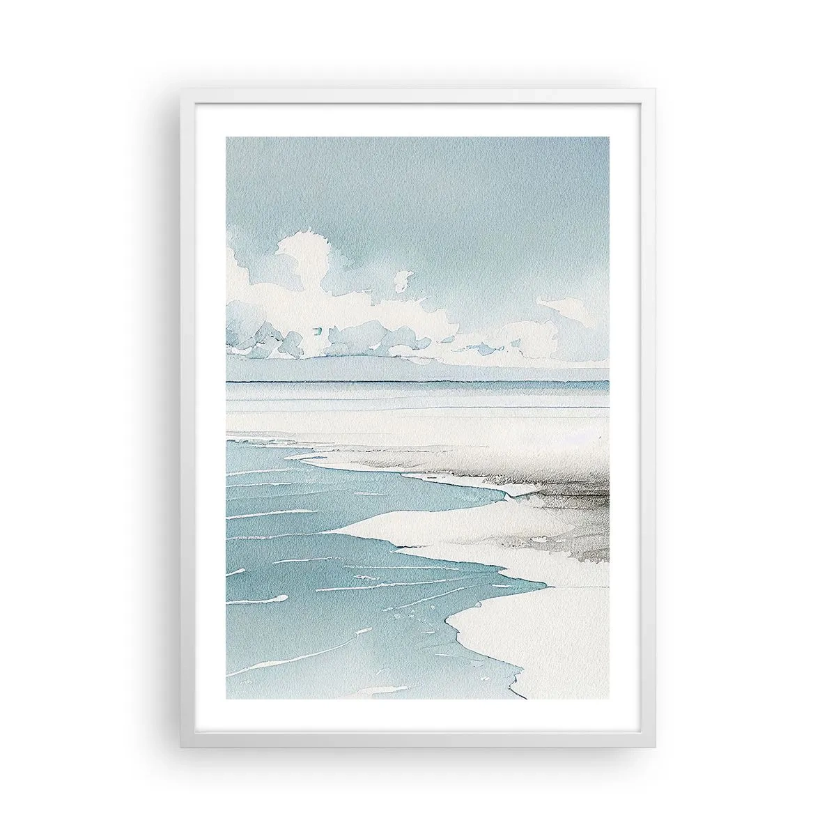 Affiche dans un cadre blanc - Poster - Marée douce - 50x70 cm