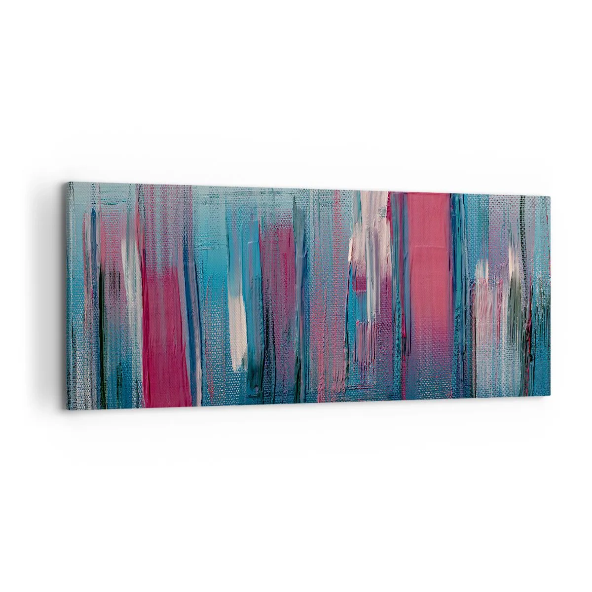Impression sur toile - Image sur toile - Composition verticale en bleu et rouge - 100x40 cm