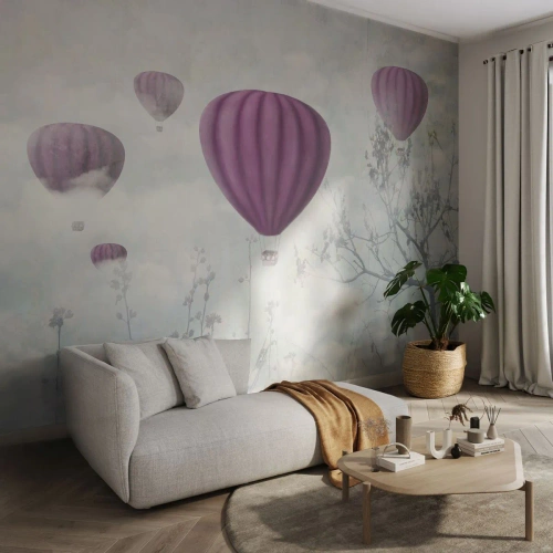 Papier Peint Photo Premium Canvas - Comme des navires dans le ciel - Abstraction, Vol en montgolfière, Graphique - 200x140 cm