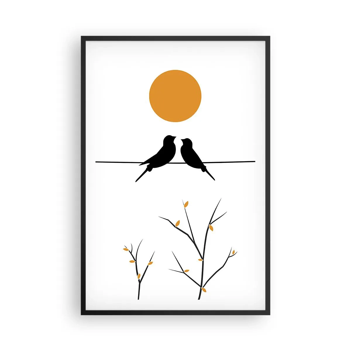 Affiche dans un cadre noir - Poster - Soirée pour rossignols - 61x91 cm