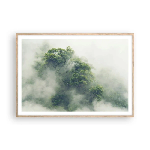 Affiche dans un chêne clair - Poster - Enveloppé de brouillard - 100x70 cm