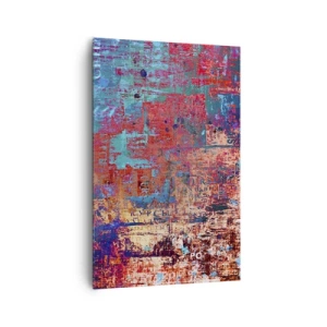 Impression sur toile - Image sur toile - Une composition abstraite avec un mélange de couleurs intenses. - 80x120cm - Mémoire et oubli - Décoration murale moderne pour le salon et la chambre ARTTOR