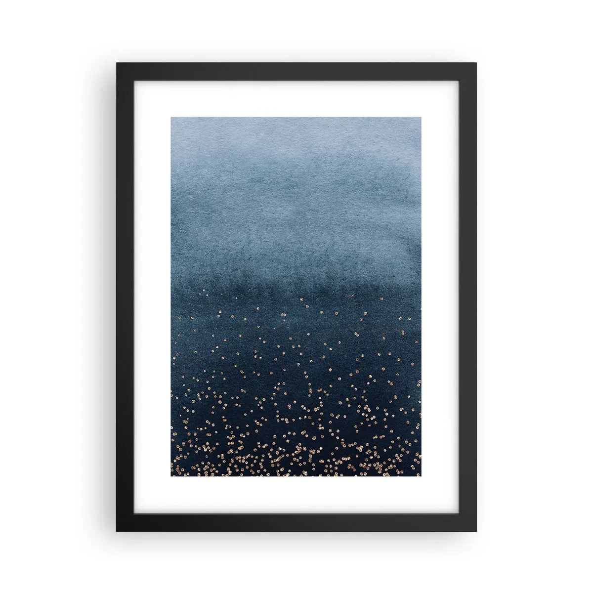 Affiche dans un cadre noir - Poster - Composition - phases bleues - 30x40 cm