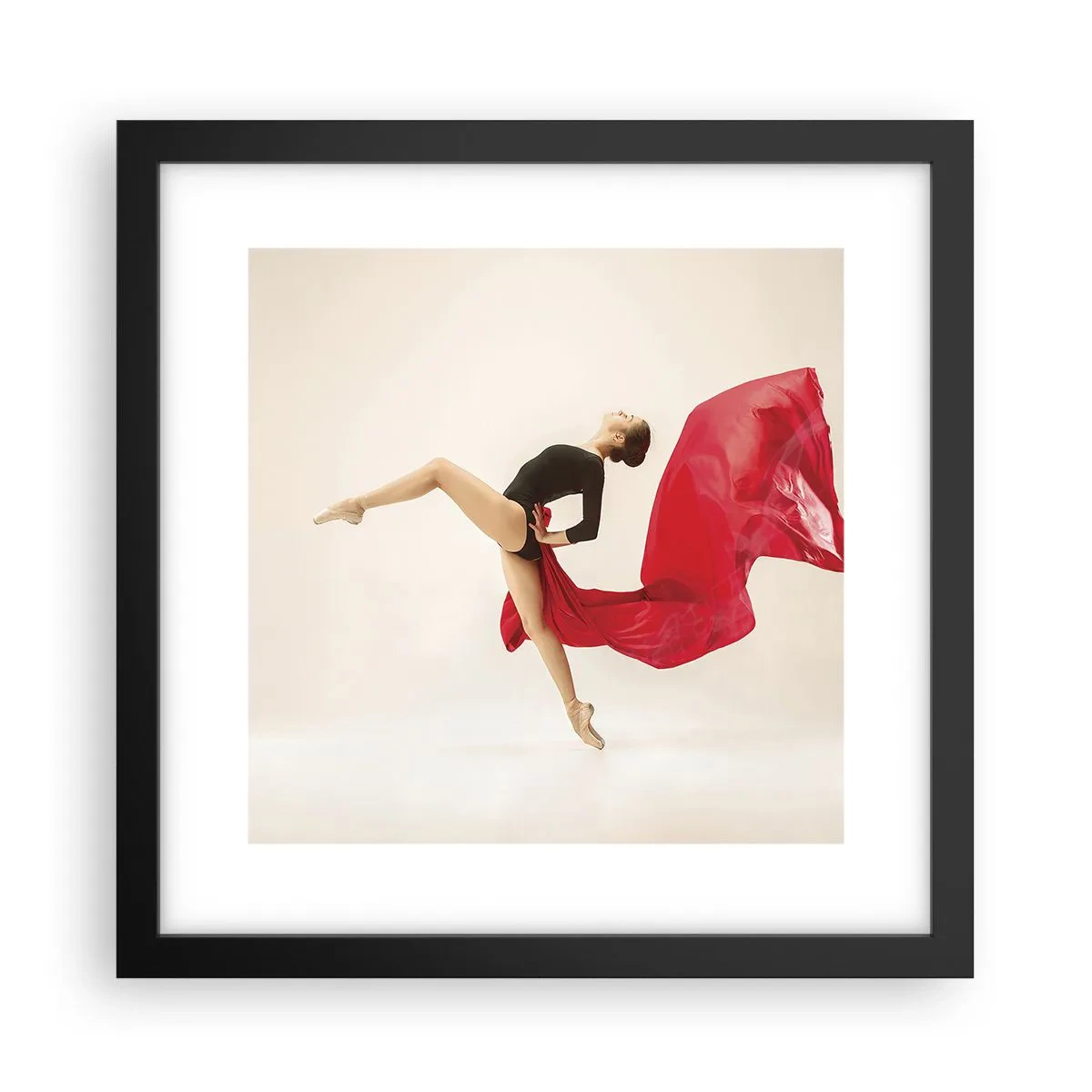 Affiche dans un cadre noir - Poster - Rouge et noir - 30x30 cm