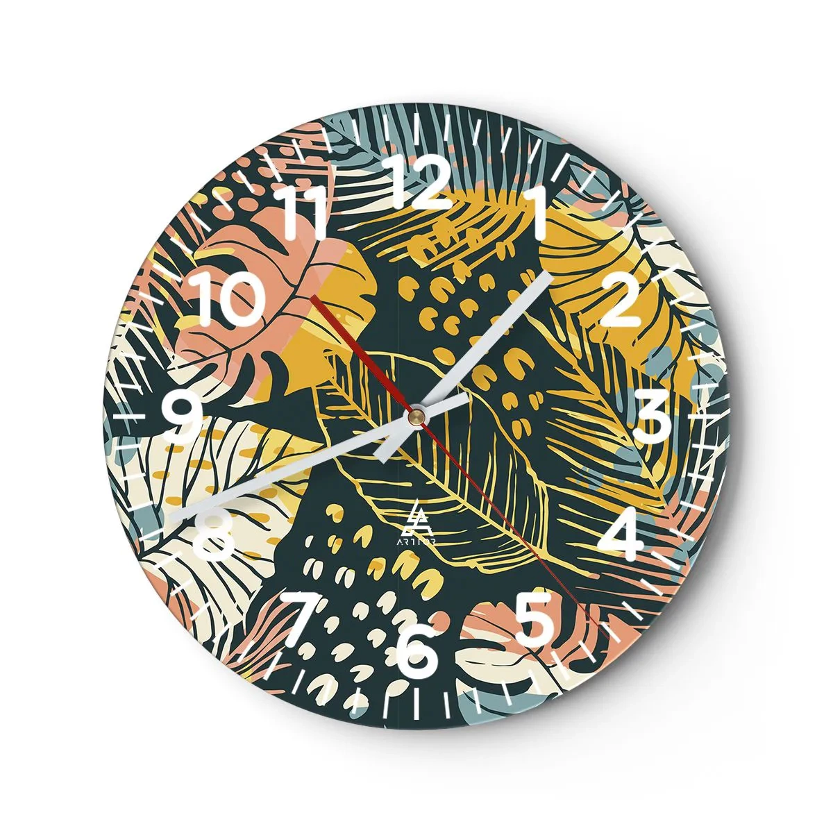 Horloge murale - Pendule murale - Fantaisie feuillue - 30x30 cm