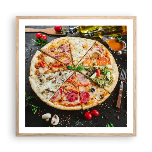 Affiche dans un chêne clair - Poster - Une gamme de saveurs - 60x60 cm