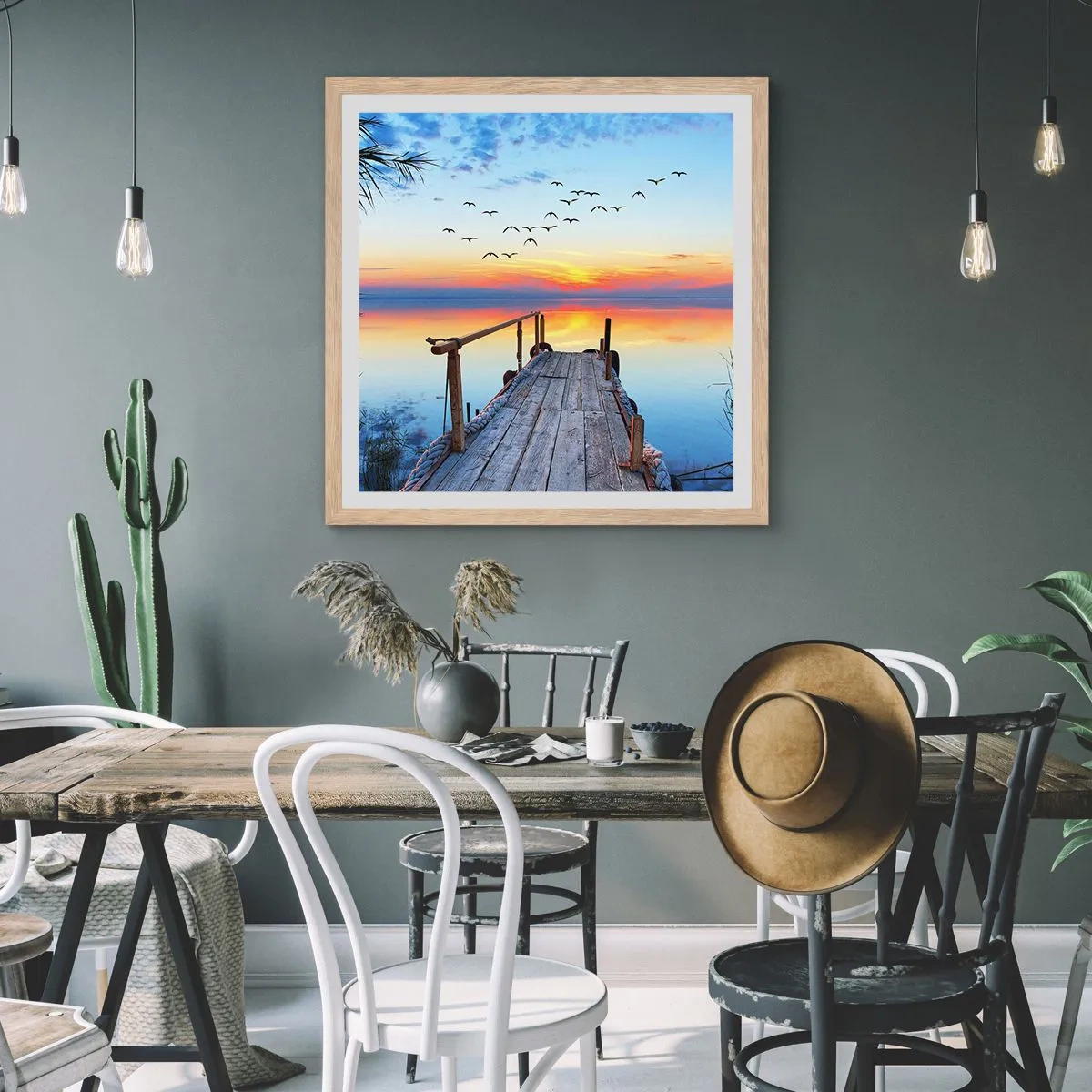 Affiche dans un chêne clair - Poster - Il est temps de rentrer... - 60x60 cm