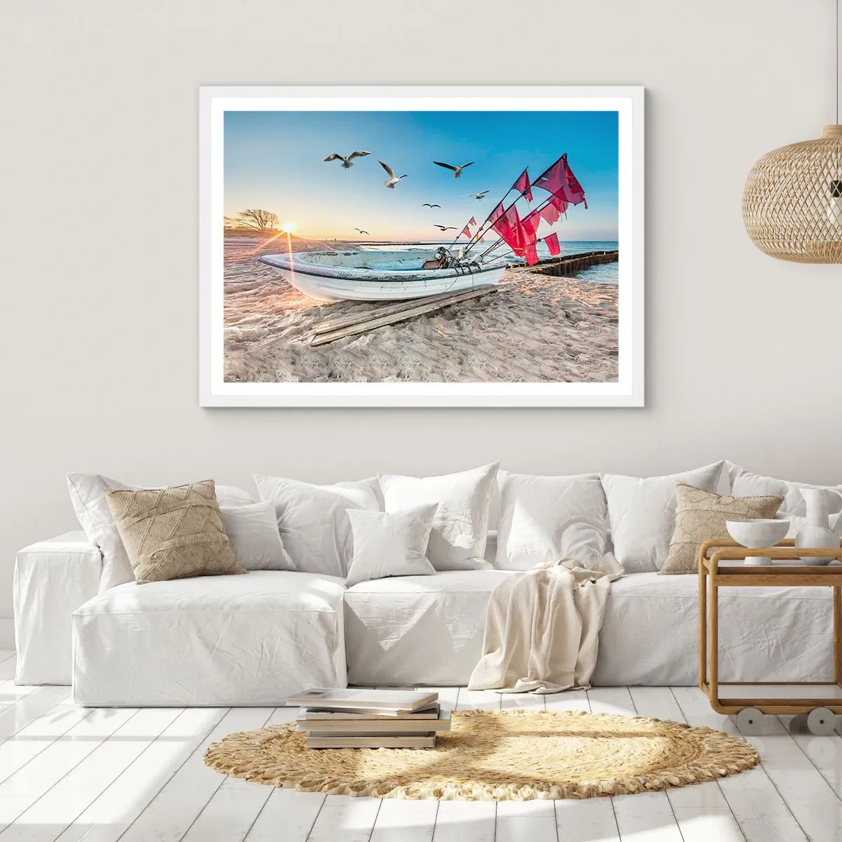 Affiche dans un cadre blanc - Poster - Repos mérité - 91x61 cm