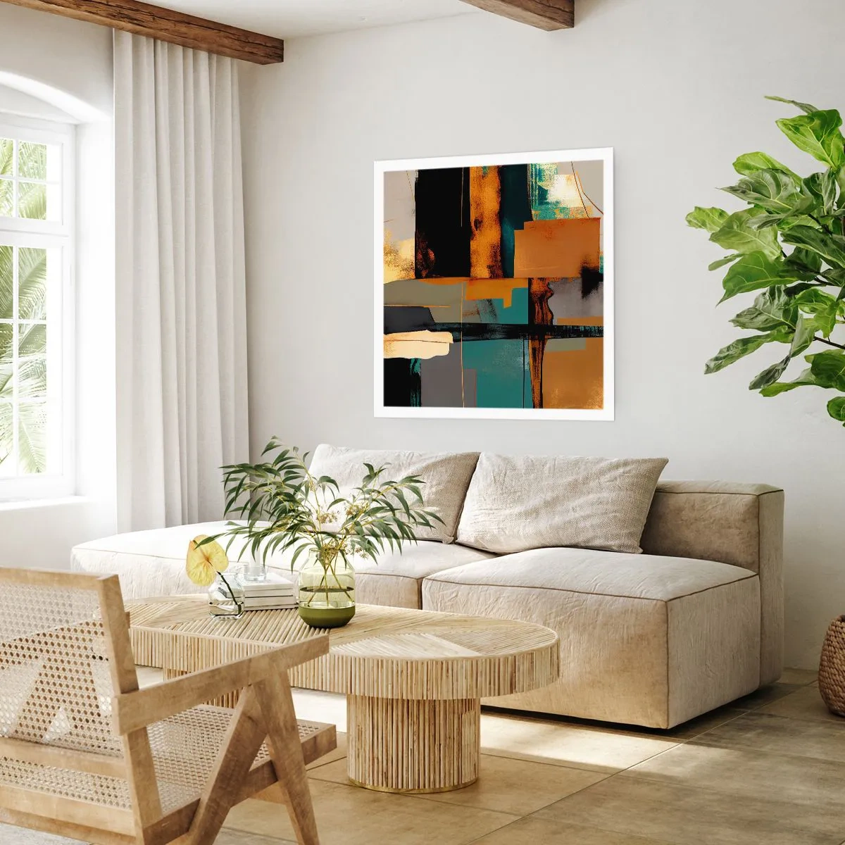 Affiche - Poster - Abstraction – lumière et ombre - 50x50 cm