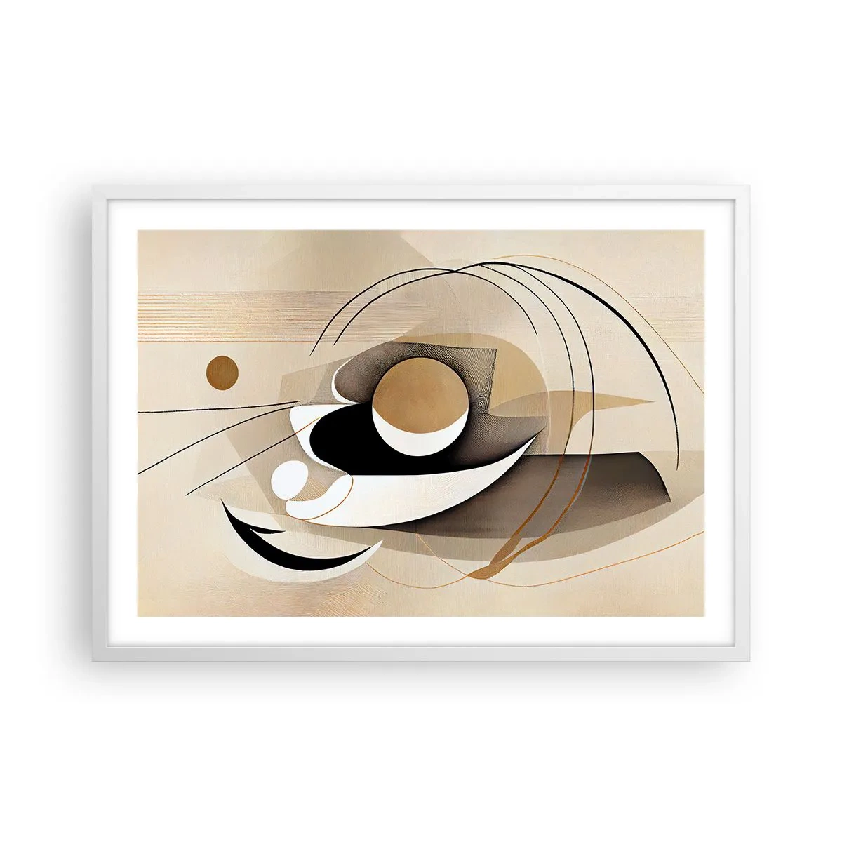 Affiche dans un cadre blanc - Poster - Composition : l'essence des choses - 70x50 cm