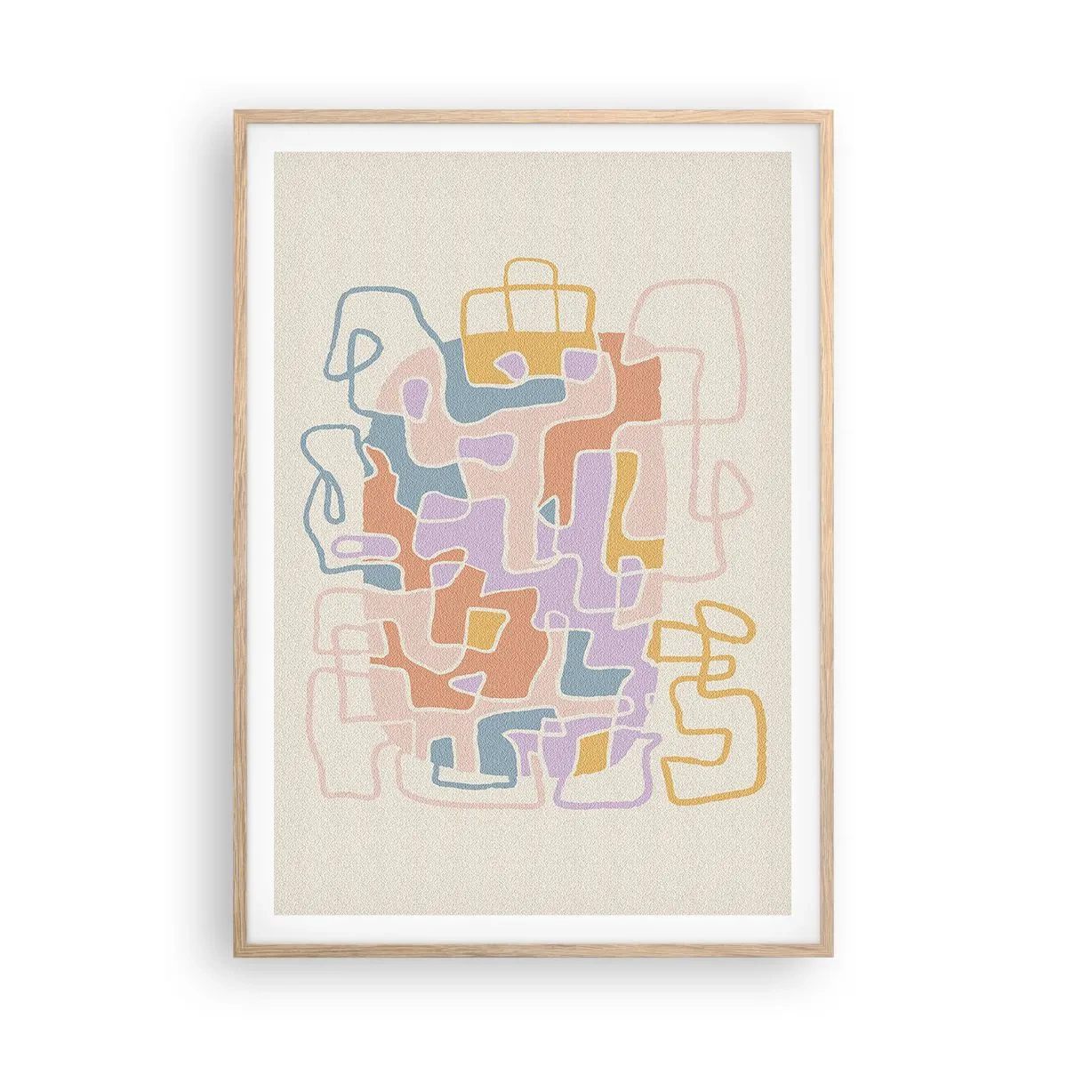 Affiche dans un chêne clair - Poster - Labyrinthe – une aventure joyeuse - 70x100 cm