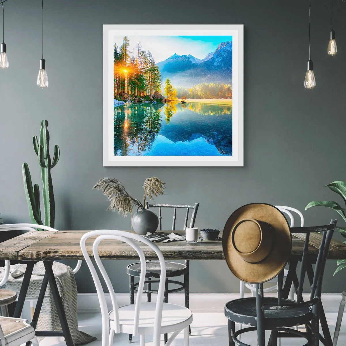 Affiche dans un cadre blanc - Poster - Majesté et douceur - 30x30 cm