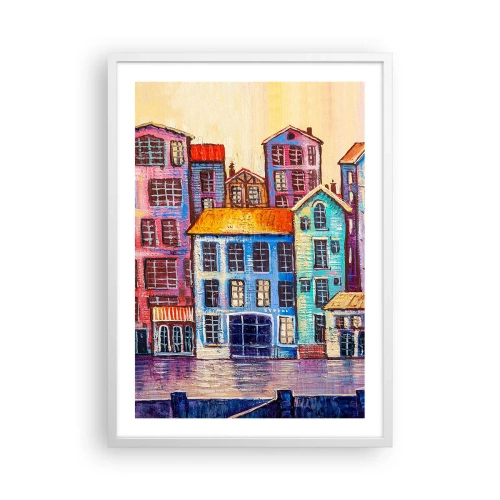 Affiche dans un cadre blanc - Poster - Une ville comme dans un conte de fées - 50x70 cm